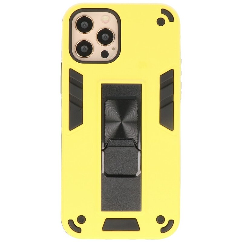 Carcasa trasera rígida Stand para iPhone 12 Pro Max Amarillo
