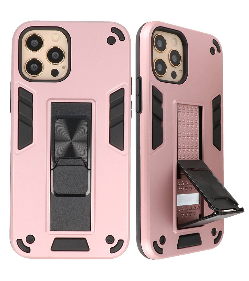 Stand Hardcase Backcover voor iPhone 12 Pro Max Roze