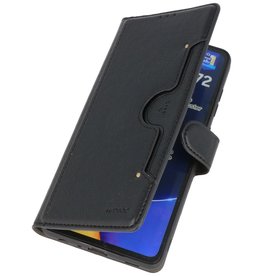 Estuche de lujo tipo billetera para Samsung Galaxy A72 5G Negro