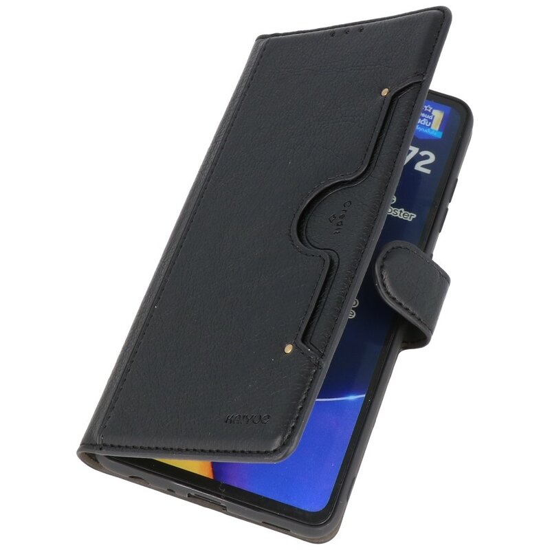 Estuche de lujo tipo billetera para Samsung Galaxy A72 5G Negro
