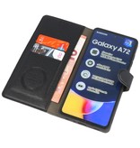 Estuche de lujo tipo billetera para Samsung Galaxy A72 5G Negro