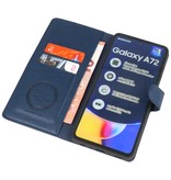 Custodia a Portafoglio di lusso per Samsung Galaxy A72 5G Navy