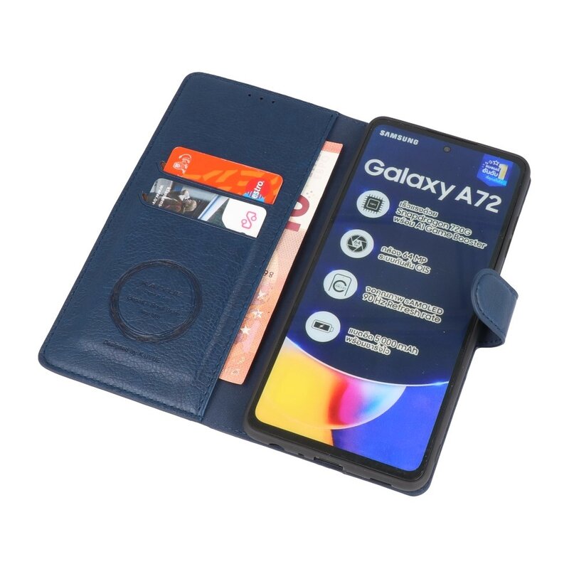 Luxe Portemonnee Hoesje voor Samsung Galaxy A72 5G Navy