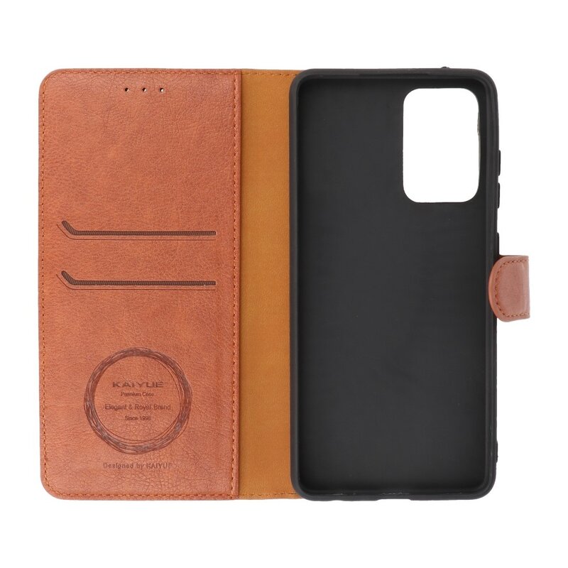 Luxury Wallet Case for Samsung Galaxy A72 5G Brown