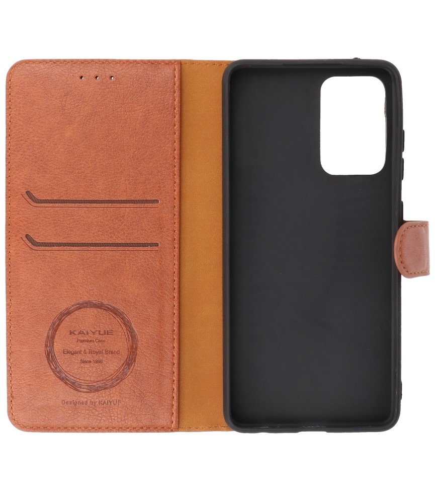 Funda Cartera de Lujo para Samsung Galaxy A72 5G Marrón