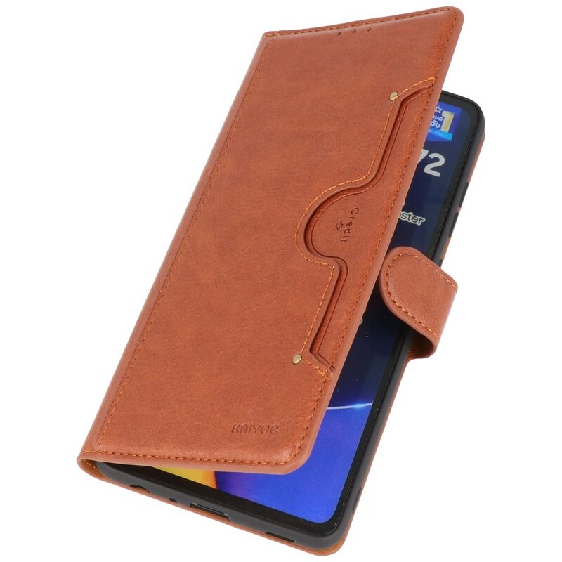 Custodia a portafoglio di lusso per Samsung Galaxy A72 5G marrone