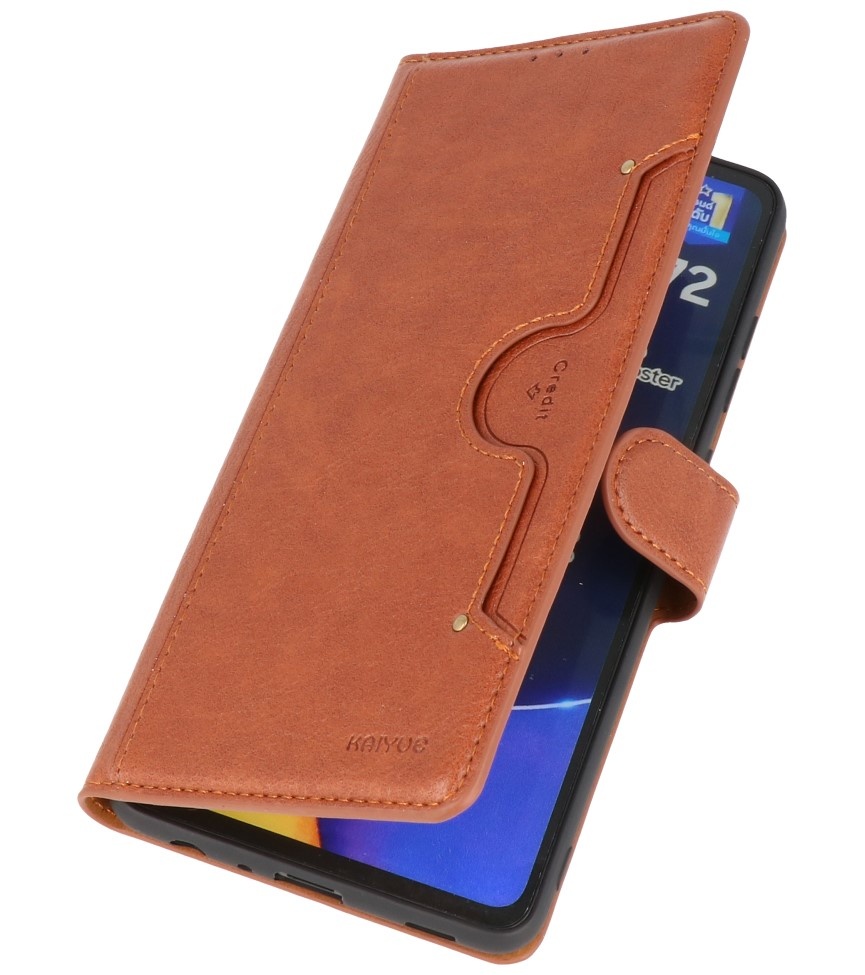 Luxury Wallet Case for Samsung Galaxy A72 5G Brown