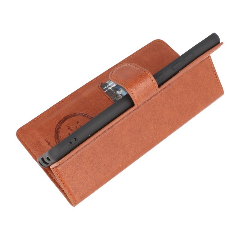 Luxus Brieftasche Hülle für Samsung Galaxy A72 5G Brown