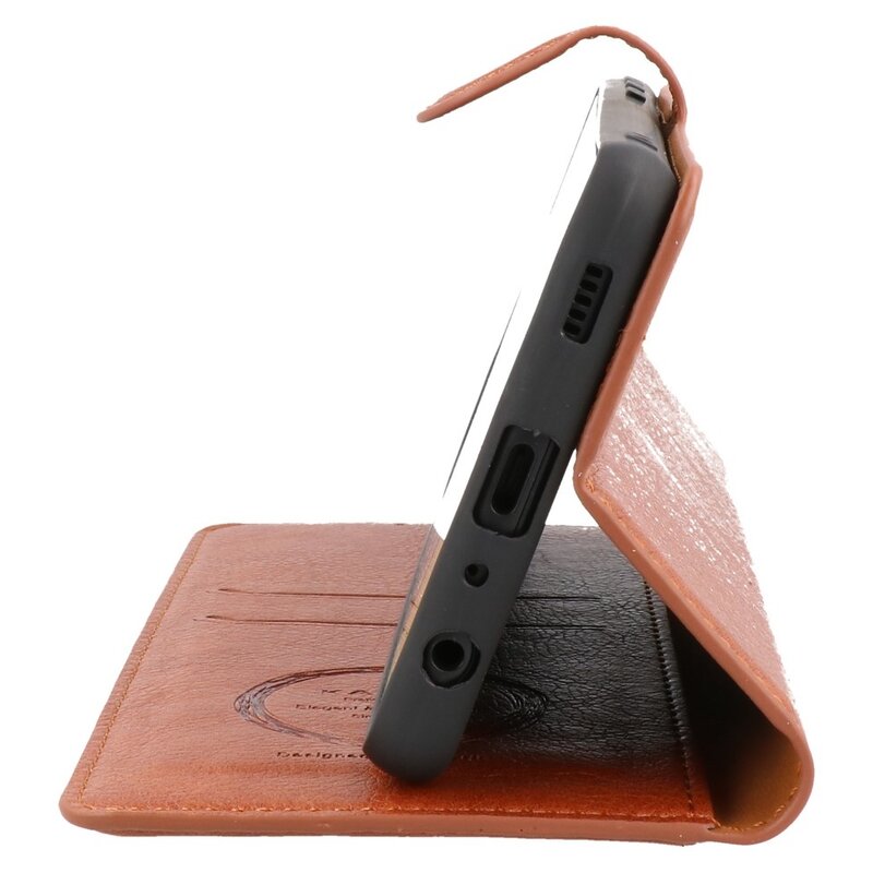 Luxus Brieftasche Hülle für Samsung Galaxy A72 5G Brown