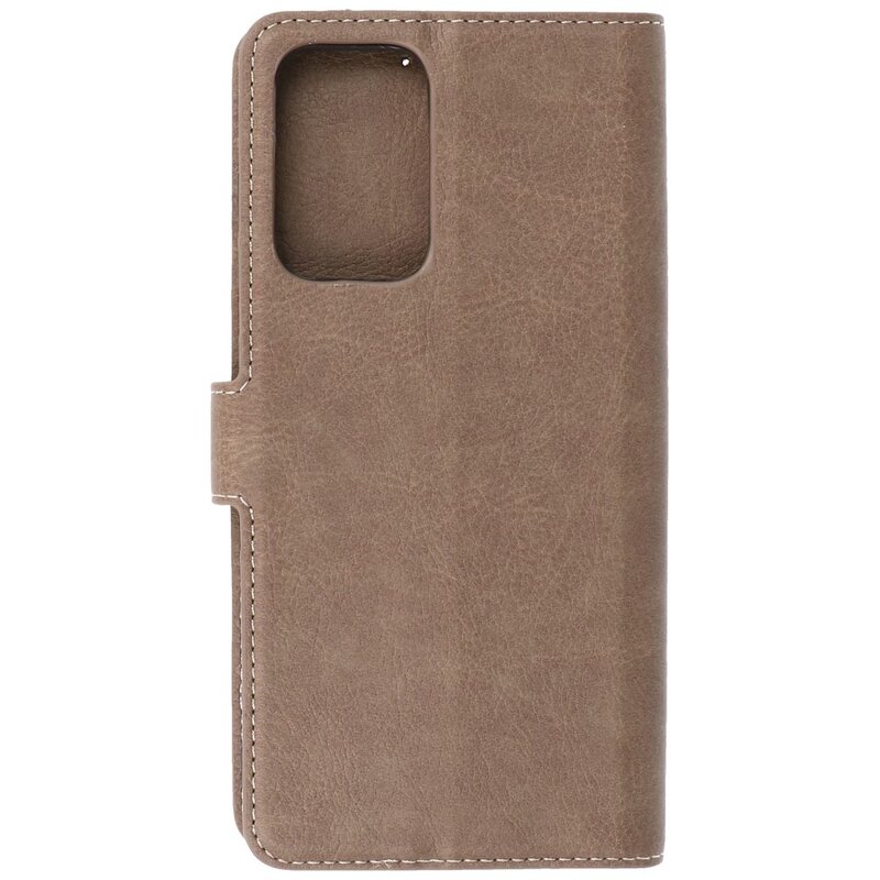 Estuche de lujo tipo billetera para Samsung Galaxy A72 5G gris