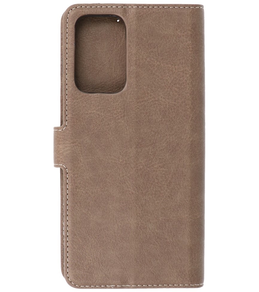 Estuche de lujo tipo billetera para Samsung Galaxy A72 5G gris