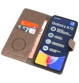 Custodia a portafoglio di lusso per Samsung Galaxy A72 5G grigia