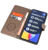 Etui Portefeuille de Luxe pour Samsung Galaxy A72 5G Gris