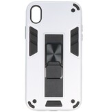 Stand Hardcase Backcover voor iPhone XR Zilver