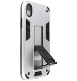 Stand Hardcase Backcover voor iPhone XR Zilver