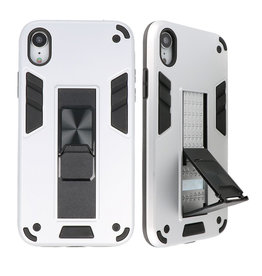 Stand Hardcase Backcover für iPhone XR Silver