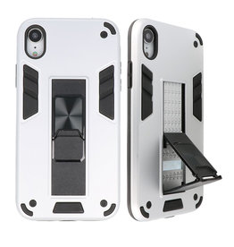 Stand Hardcase Backcover voor iPhone XR Zilver