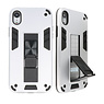 Stand Hardcase Backcover für iPhone XR Silver