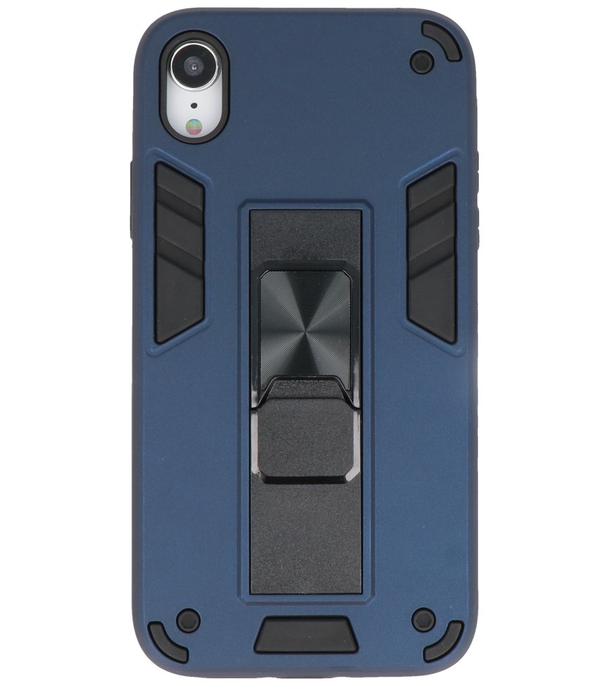 Carcasa trasera rígida Stand para iPhone XR Azul marino