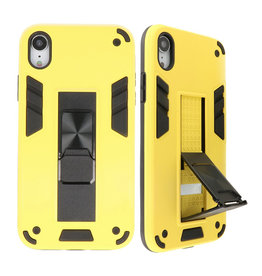 Carcasa trasera rígida Stand para iPhone XR Amarillo