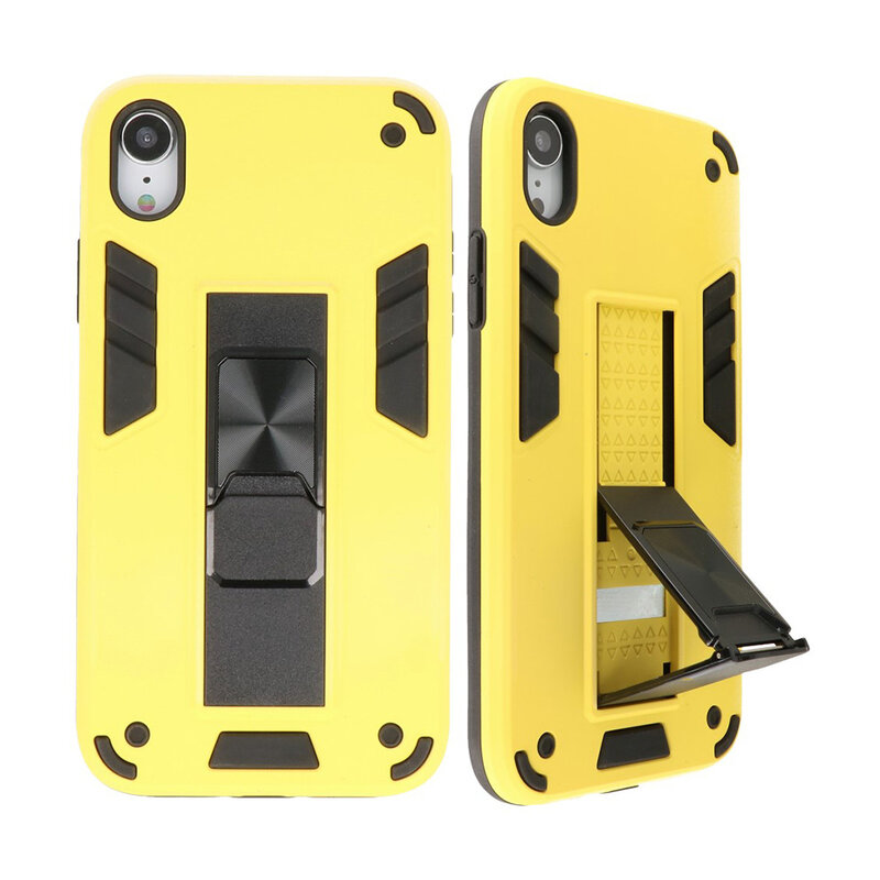 Stand Hardcase Backcover voor iPhone XR Geel
