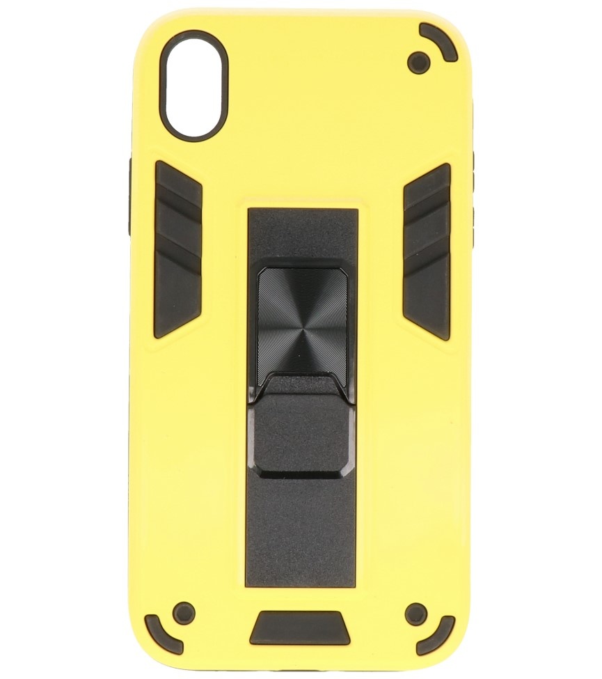 Carcasa trasera rígida Stand para iPhone XR Amarillo