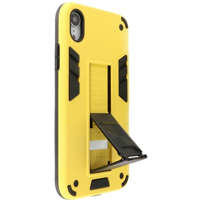 Stand Hardcase Backcover voor iPhone XR Geel