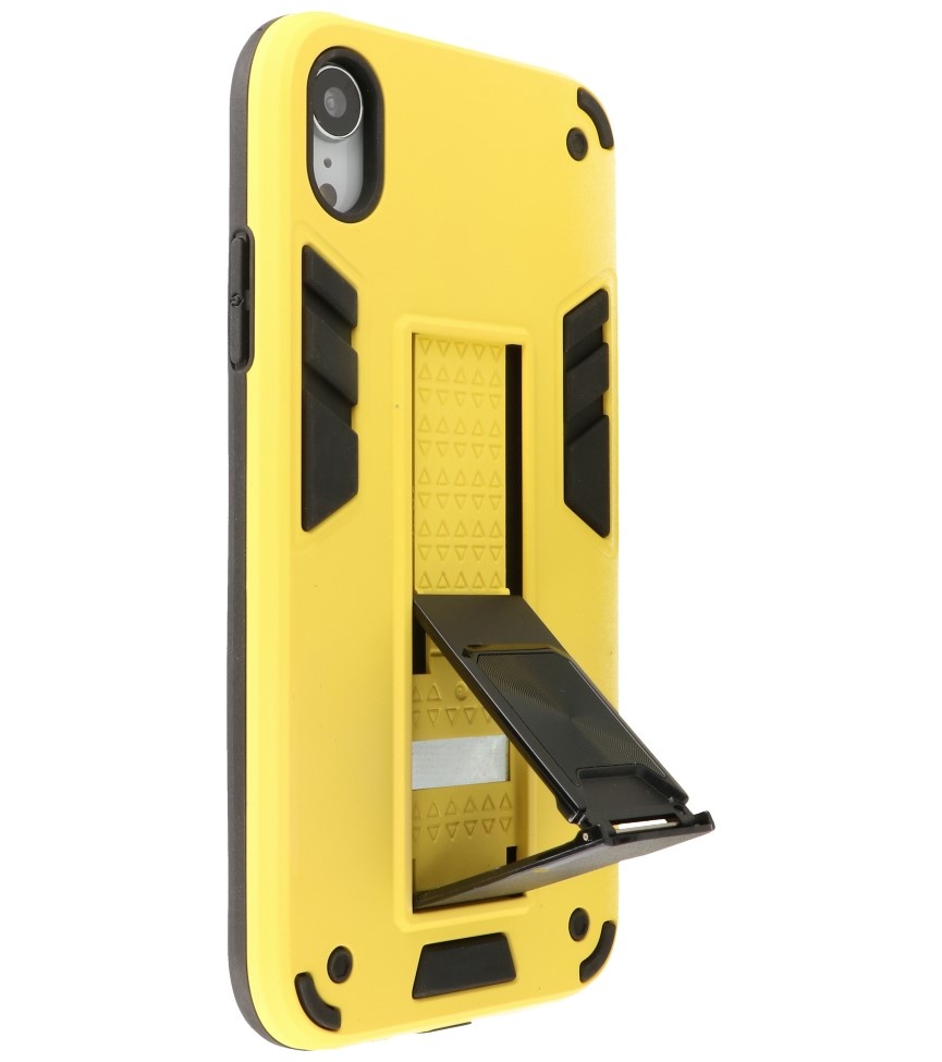 Carcasa trasera rígida Stand para iPhone XR Amarillo