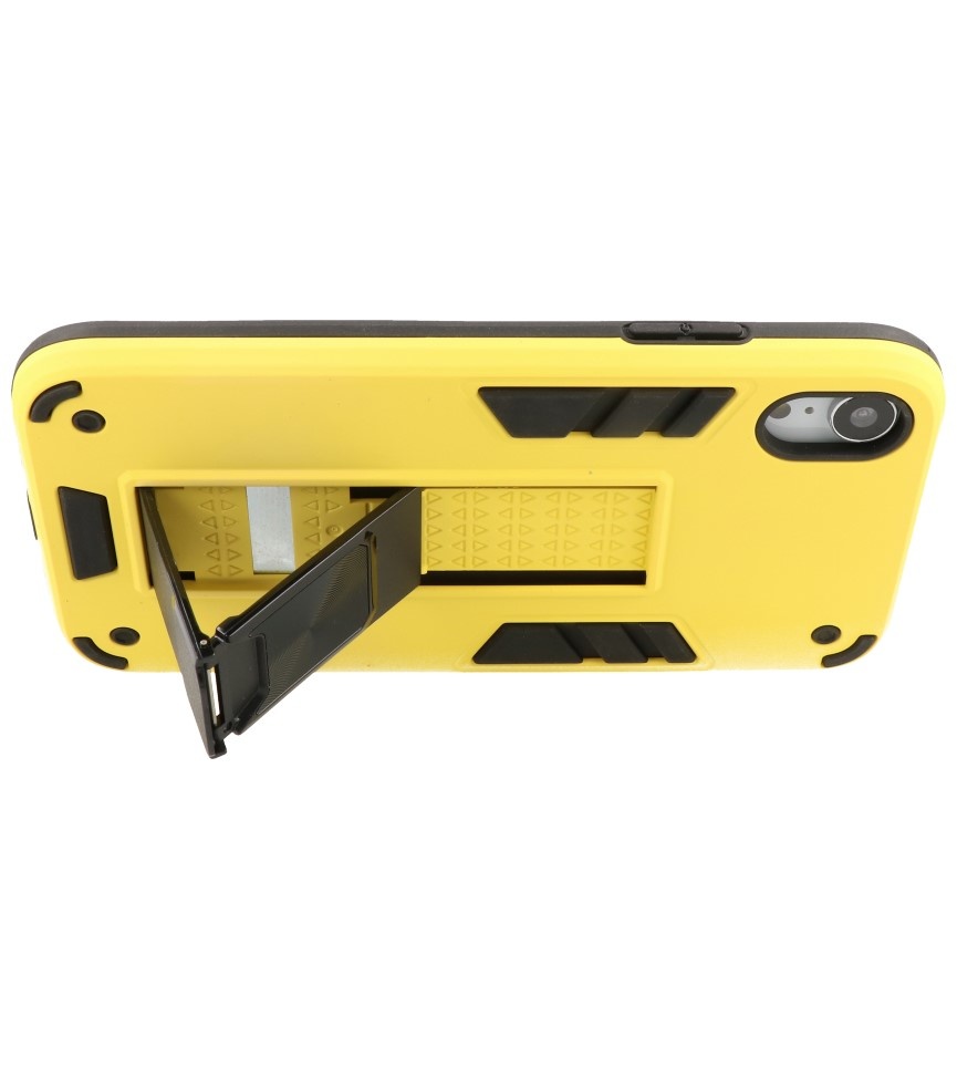 Bagcover til stativ Hardcase til iPhone XR Gul