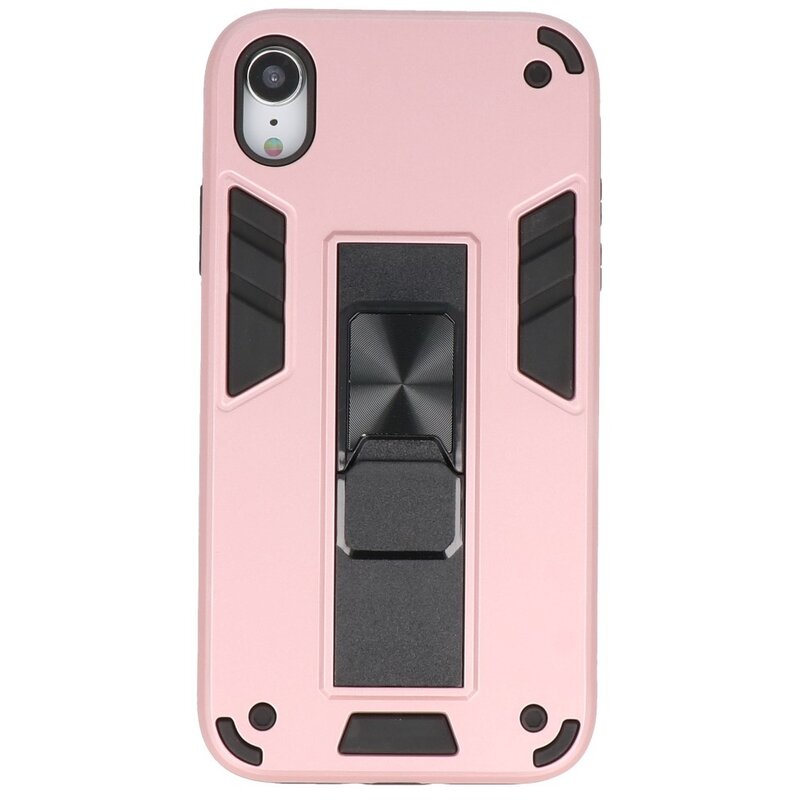 Carcasa trasera rígida Stand para iPhone XR Rosa