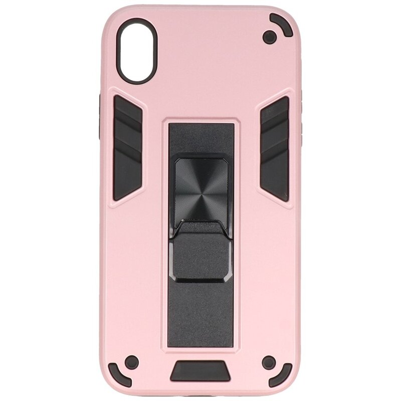Carcasa trasera rígida Stand para iPhone XR Rosa