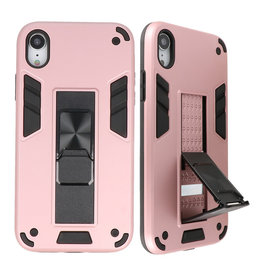 Carcasa trasera rígida Stand para iPhone XR Rosa