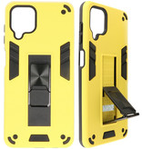 Carcasa trasera rígida Stand para Samsung Galaxy A12 Amarillo