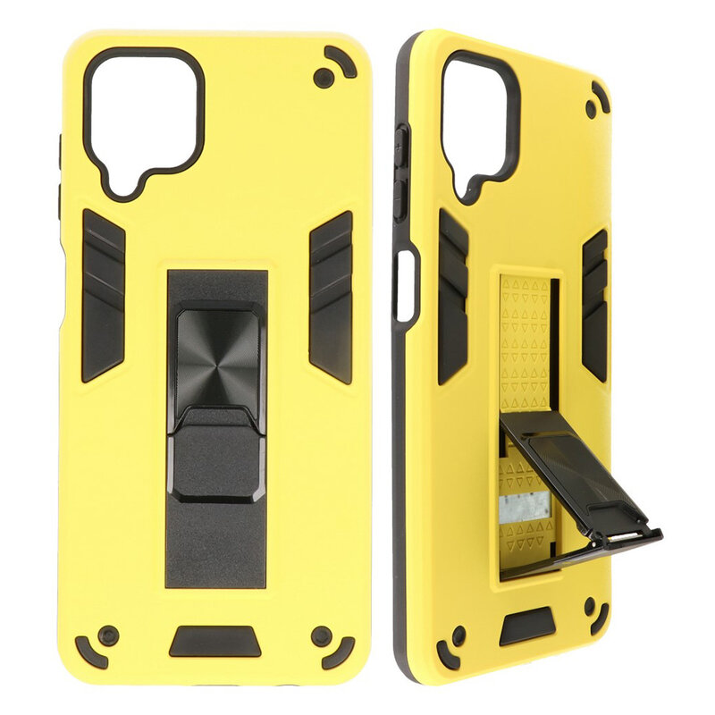 Stand Hardcase Backcover for Samsung Galaxy A12 Yellow