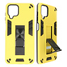 Carcasa trasera rígida Stand para Samsung Galaxy A12 Amarillo