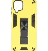 Carcasa trasera rígida Stand para Samsung Galaxy A12 Amarillo