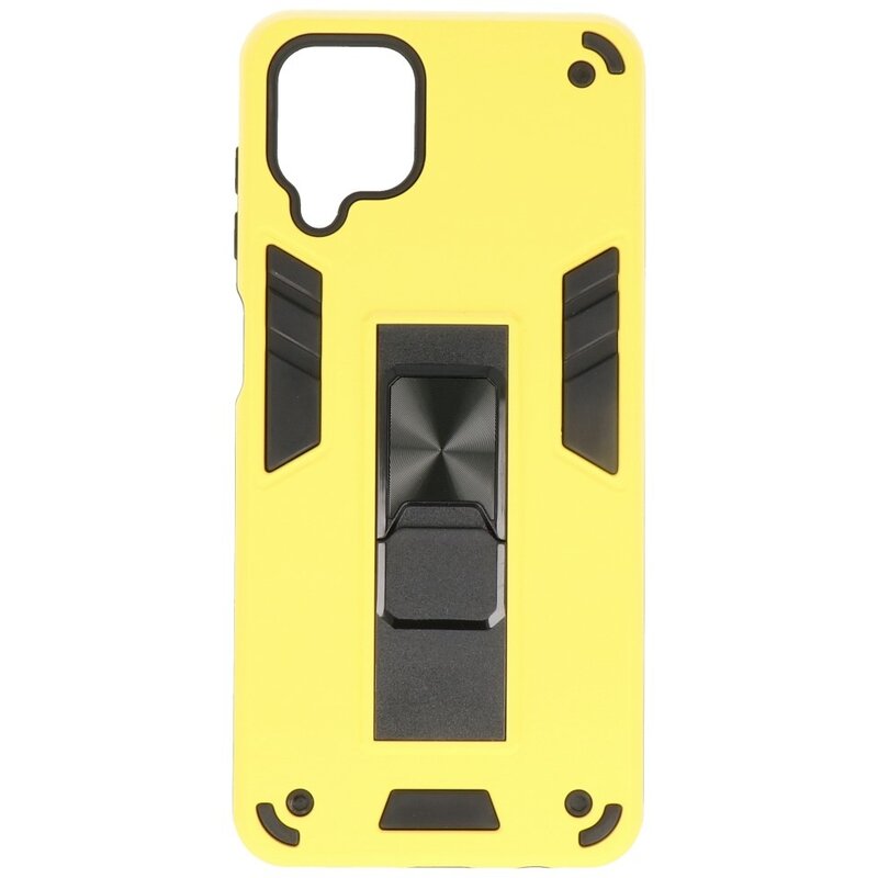 Stand Hardcase Backcover for Samsung Galaxy A12 Yellow