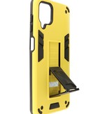 Carcasa trasera rígida Stand para Samsung Galaxy A12 Amarillo