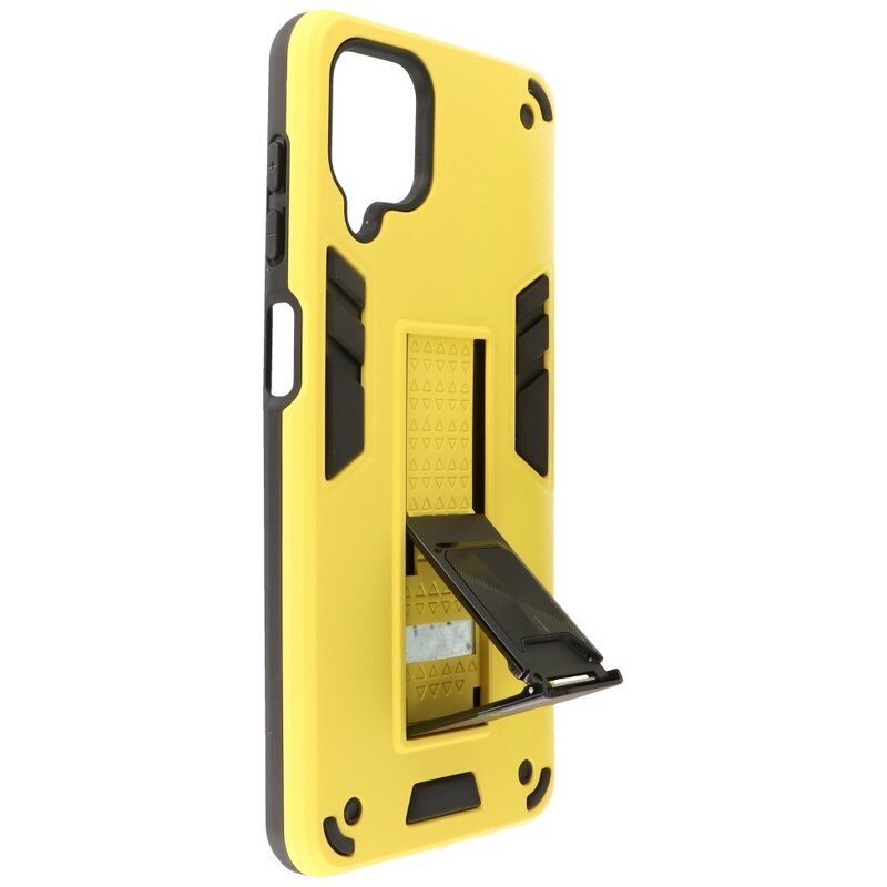 Stand Hardcase Backcover for Samsung Galaxy A12 Yellow