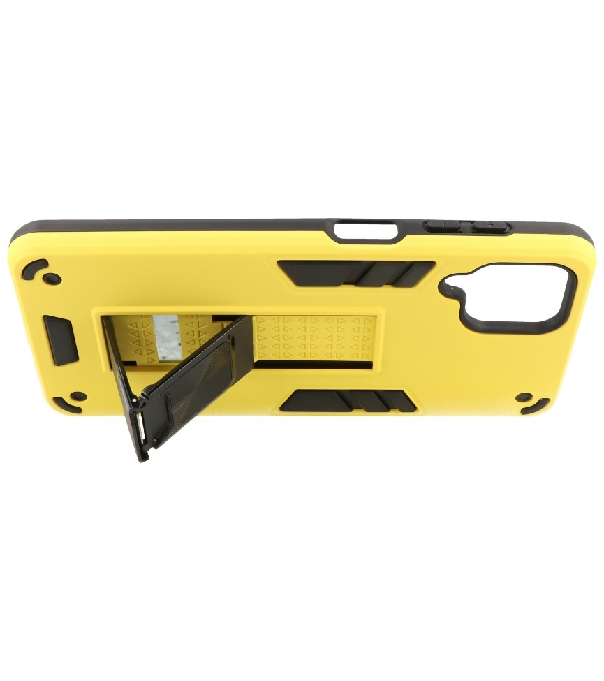 Stand Hardcase Backcover voor Samsung Galaxy A12 Geel