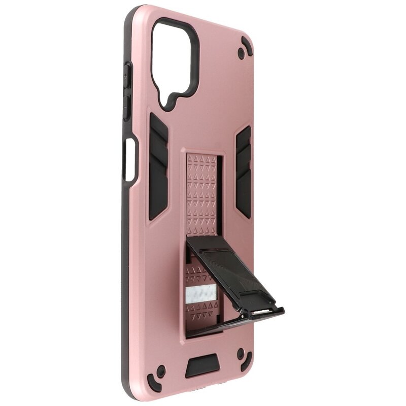 Bagcover til stativ Hardcase til Samsung Galaxy A12 Pink