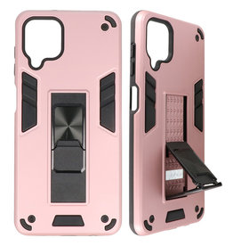 Carcasa trasera rígida Stand para Samsung Galaxy A12 Rosa