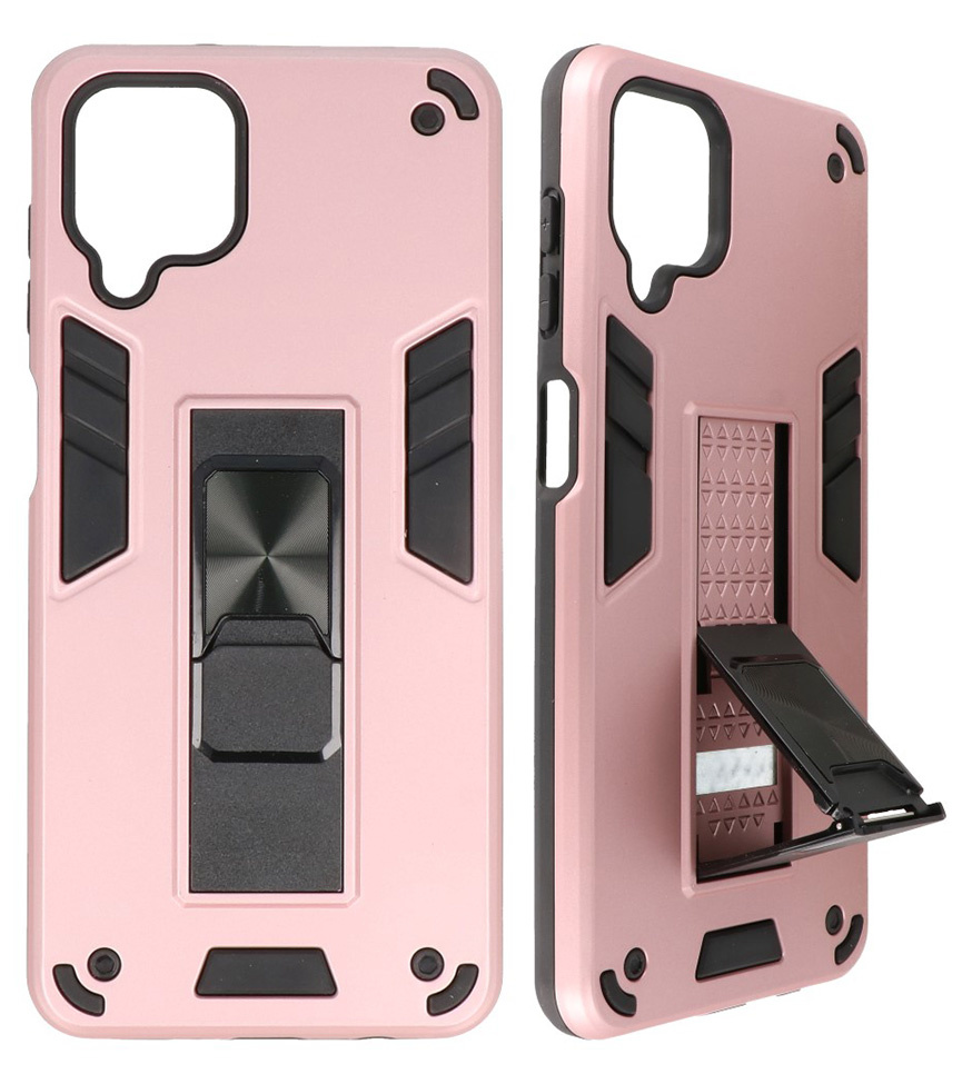 Bagcover til stativ Hardcase til Samsung Galaxy A12 Pink