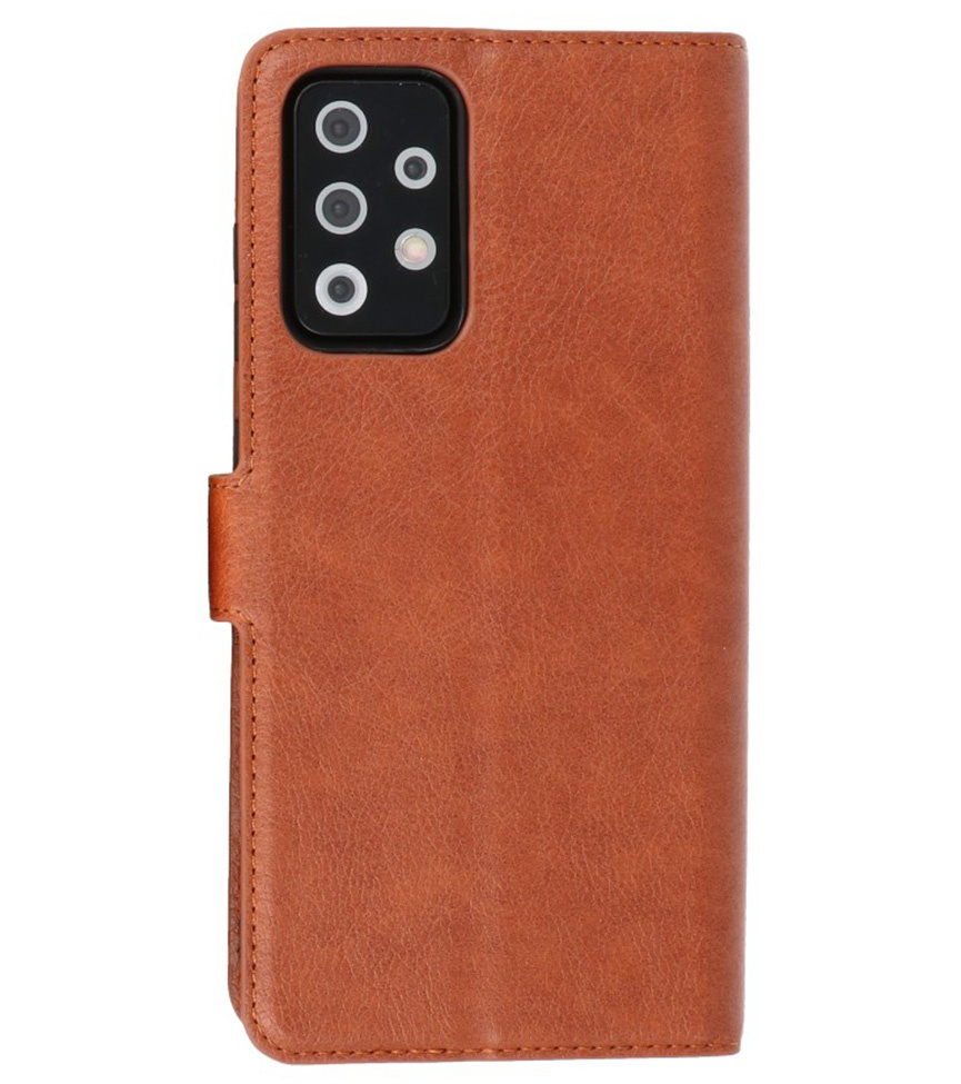 Luxury Wallet Case for Samsung Galaxy A72 5G Brown