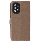Estuche de lujo tipo billetera para Samsung Galaxy A72 5G gris