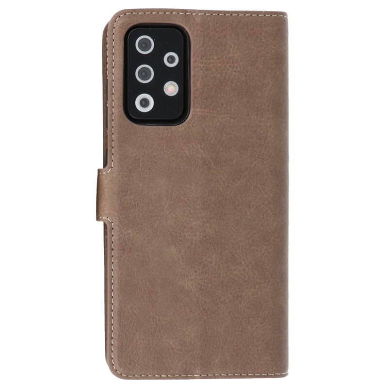 Luxe Portemonnee Hoesje voor Samsung Galaxy A72 5G Grijs