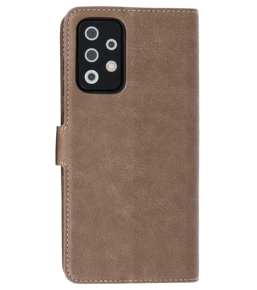 Luxe Portemonnee Hoesje voor Samsung Galaxy A72 5G Grijs