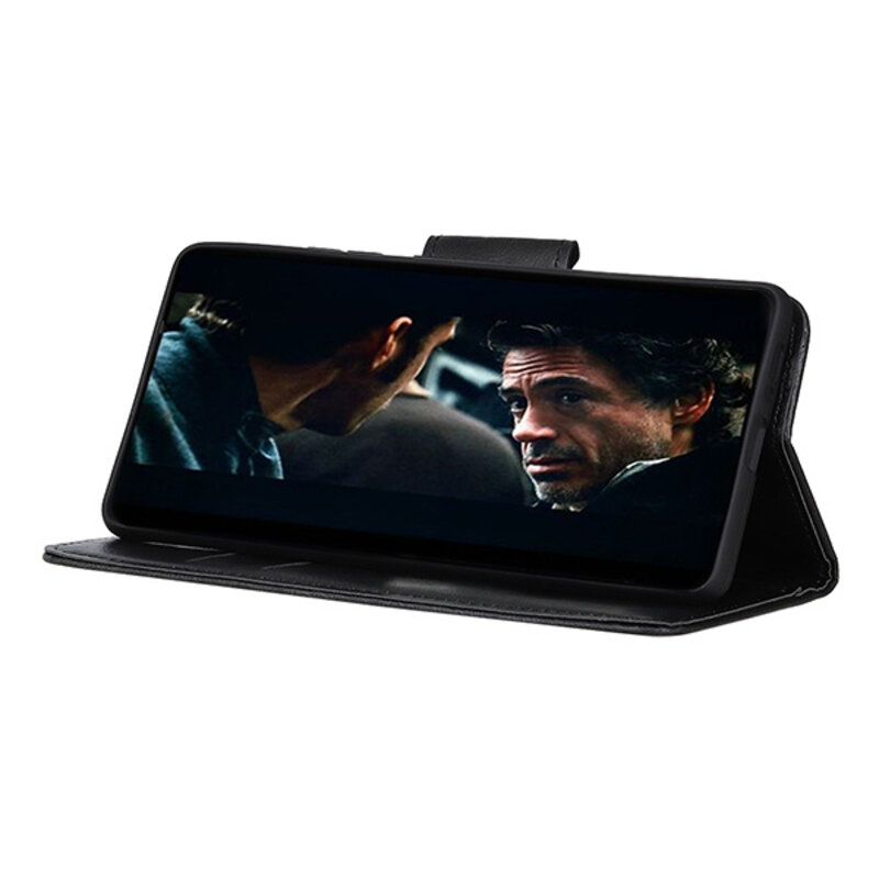 Pull Up PU Leder Bookstyle voor OnePlus 9 Zwart