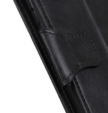 Pull Up en cuir PU Bookstyle pour OnePlus 9 Noir