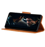 Pull Up en cuir PU Bookstyle pour OnePlus 9 Marron